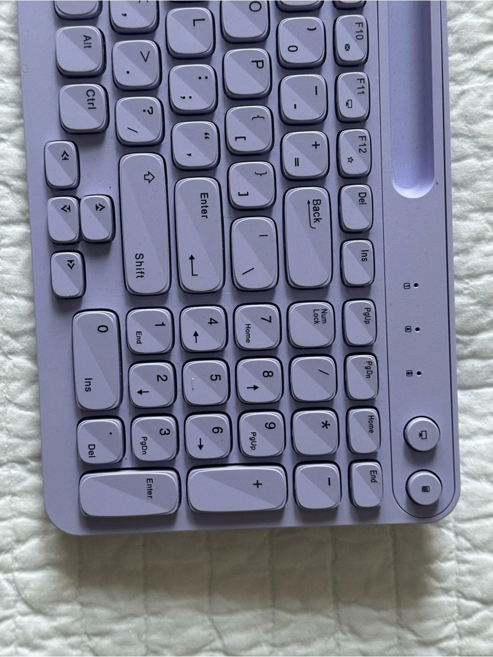 Wireless Lavender Bluetooth Keyboard with Device Stand